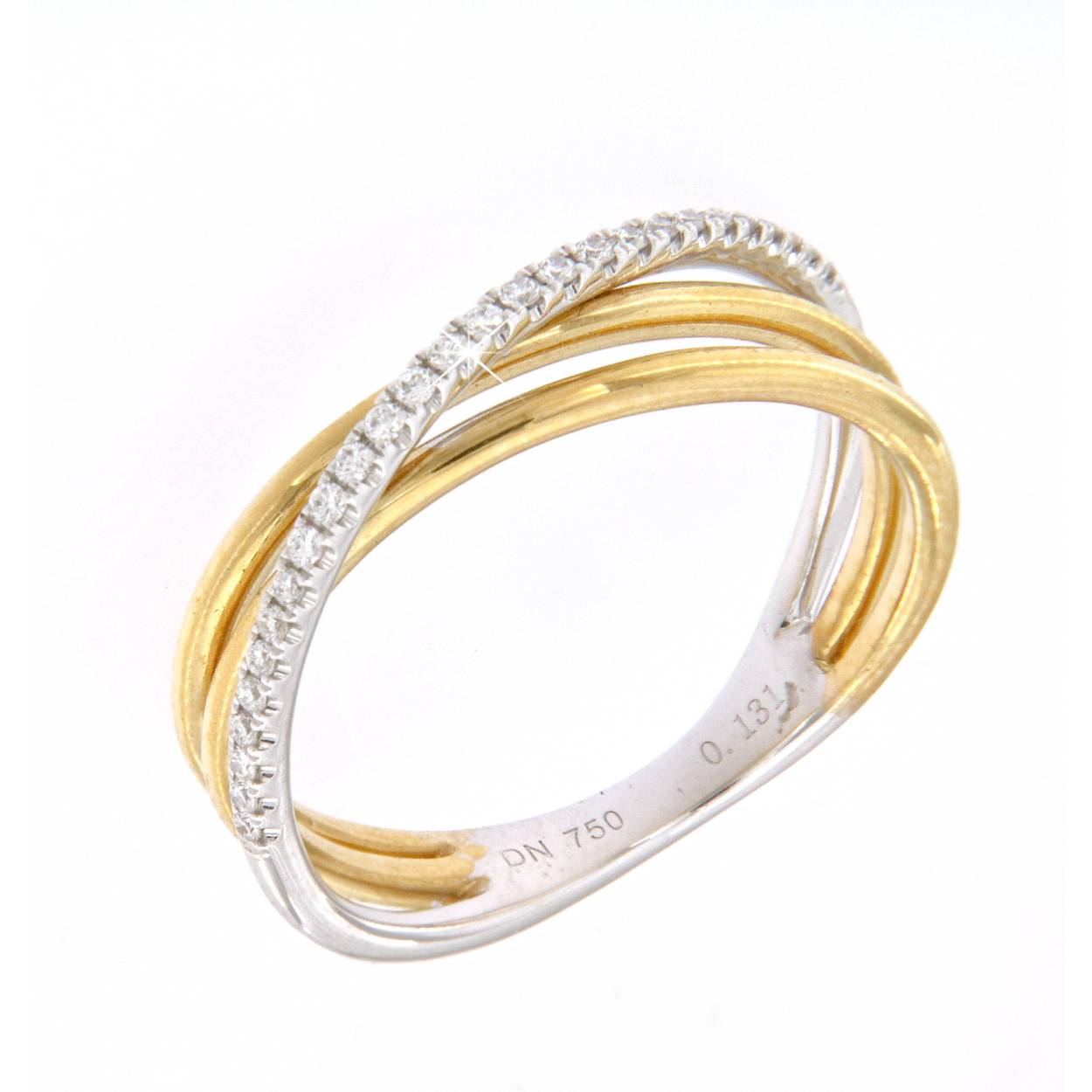 ring in 18kt goud met 0.12ct briljant