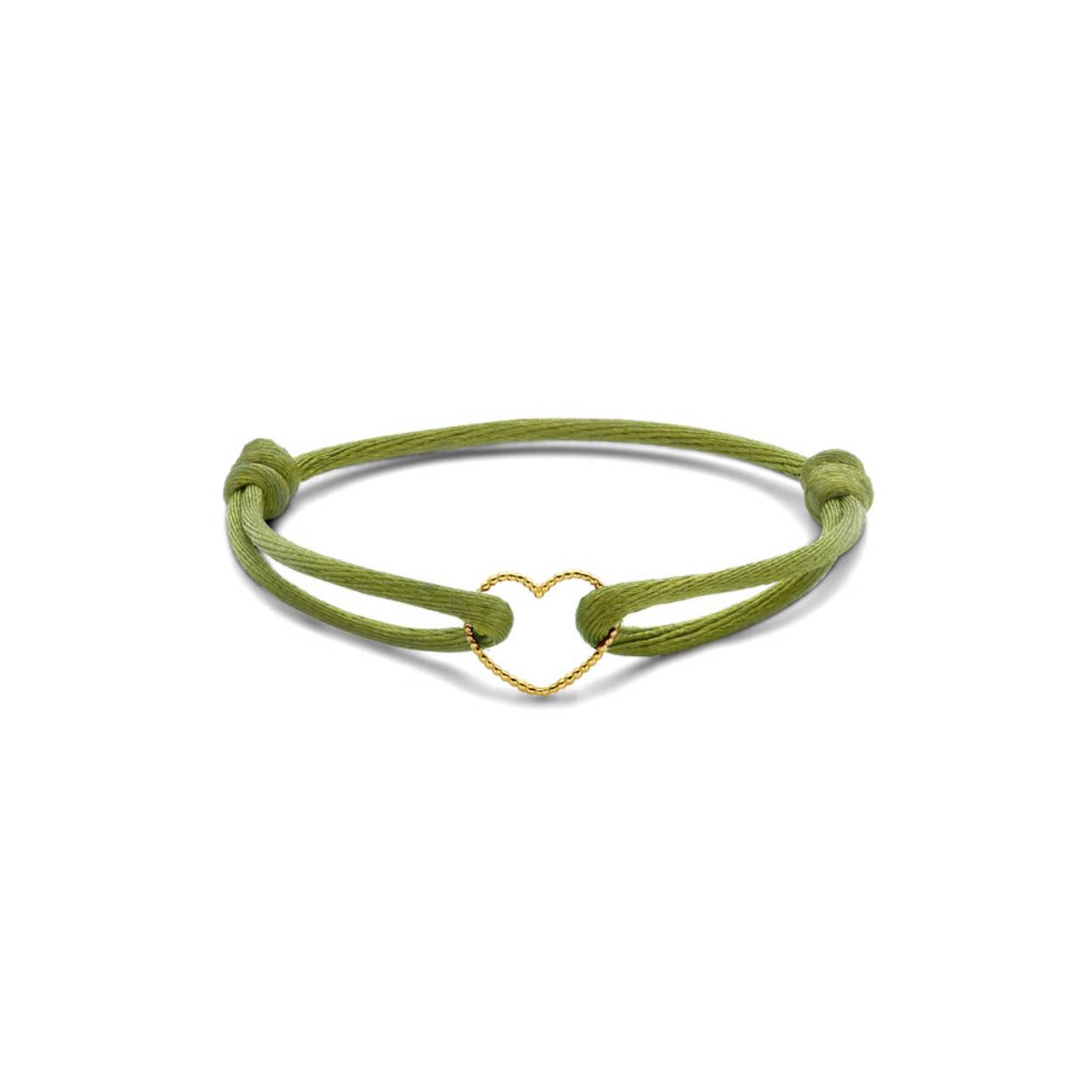 VINTAGE BRACELET HEART BIG CORD L. BLAUW