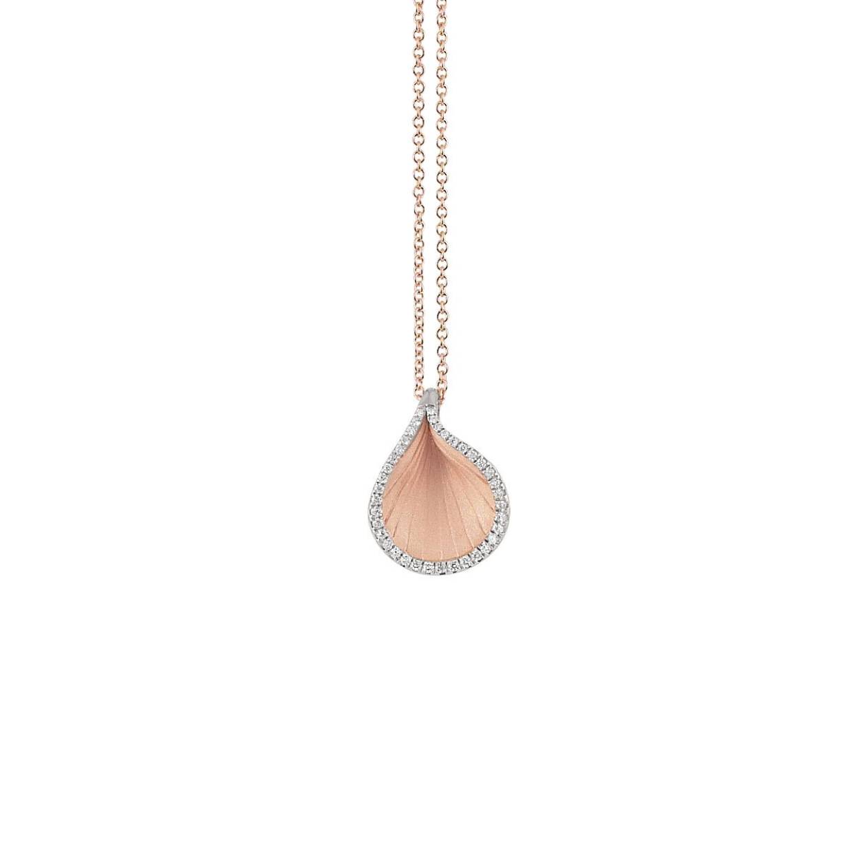 Goccia Series collier, 18Kt Pink Champagne Gold met diamanten 0.121ct