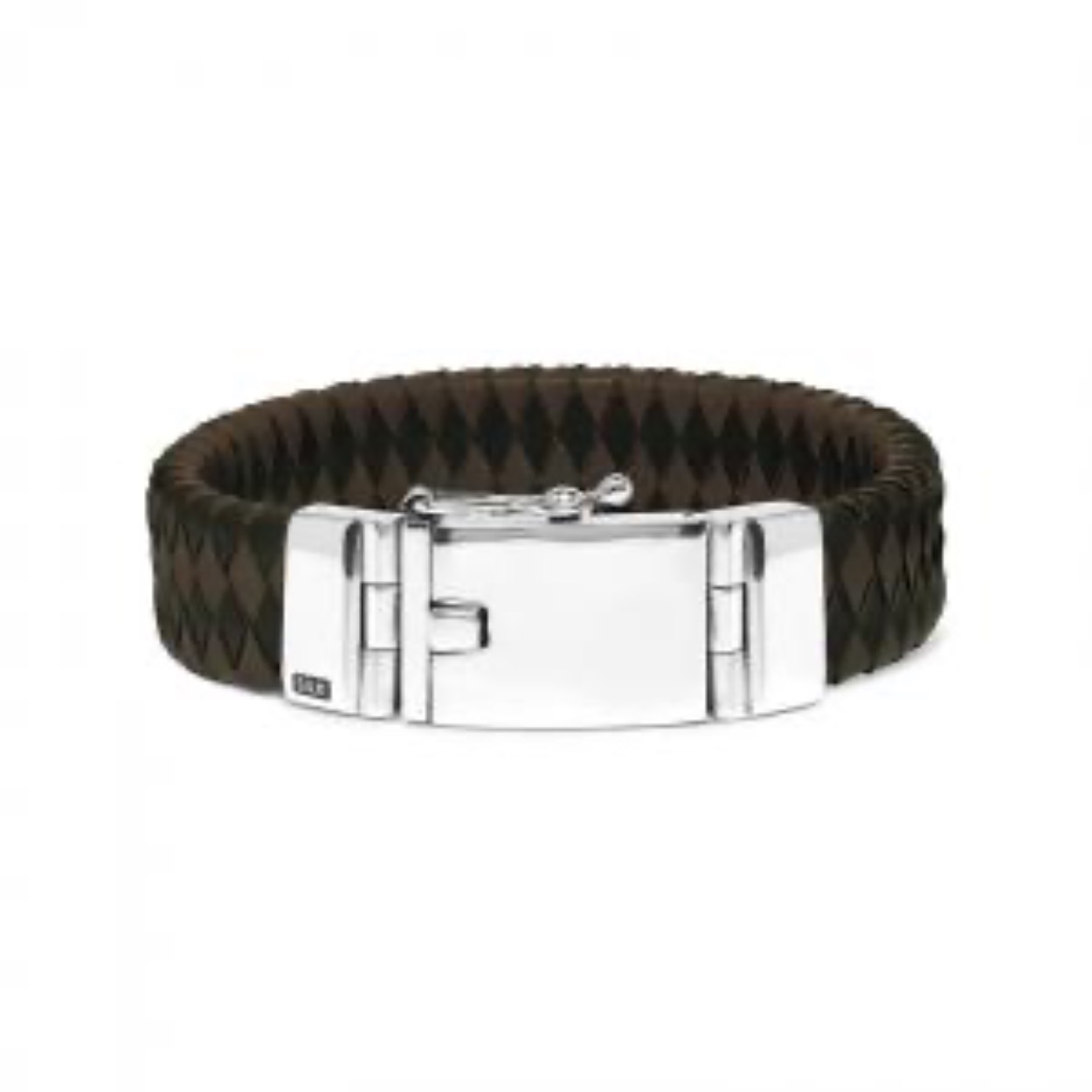 Silk bracelet bruin zwart leer | 641BBR