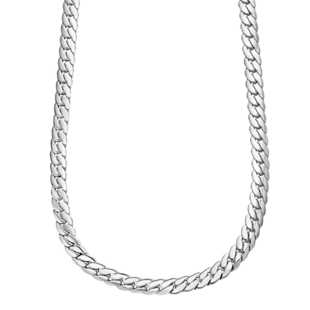 Stalen ketting met 'geslepen gourmet-schakel'
Zilverkleurig
Lengte: 45 cm met verlengstukje tot 50 cm
Bijhorende armband ook verkrijgbaar