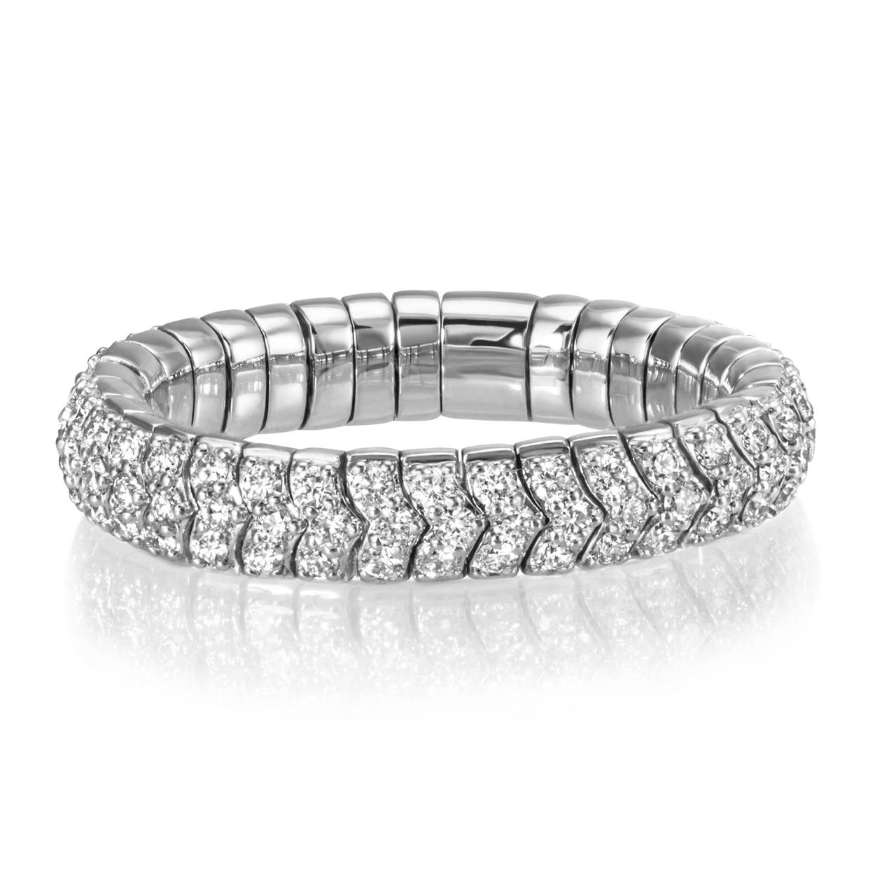 Ring stretch witgoud 750