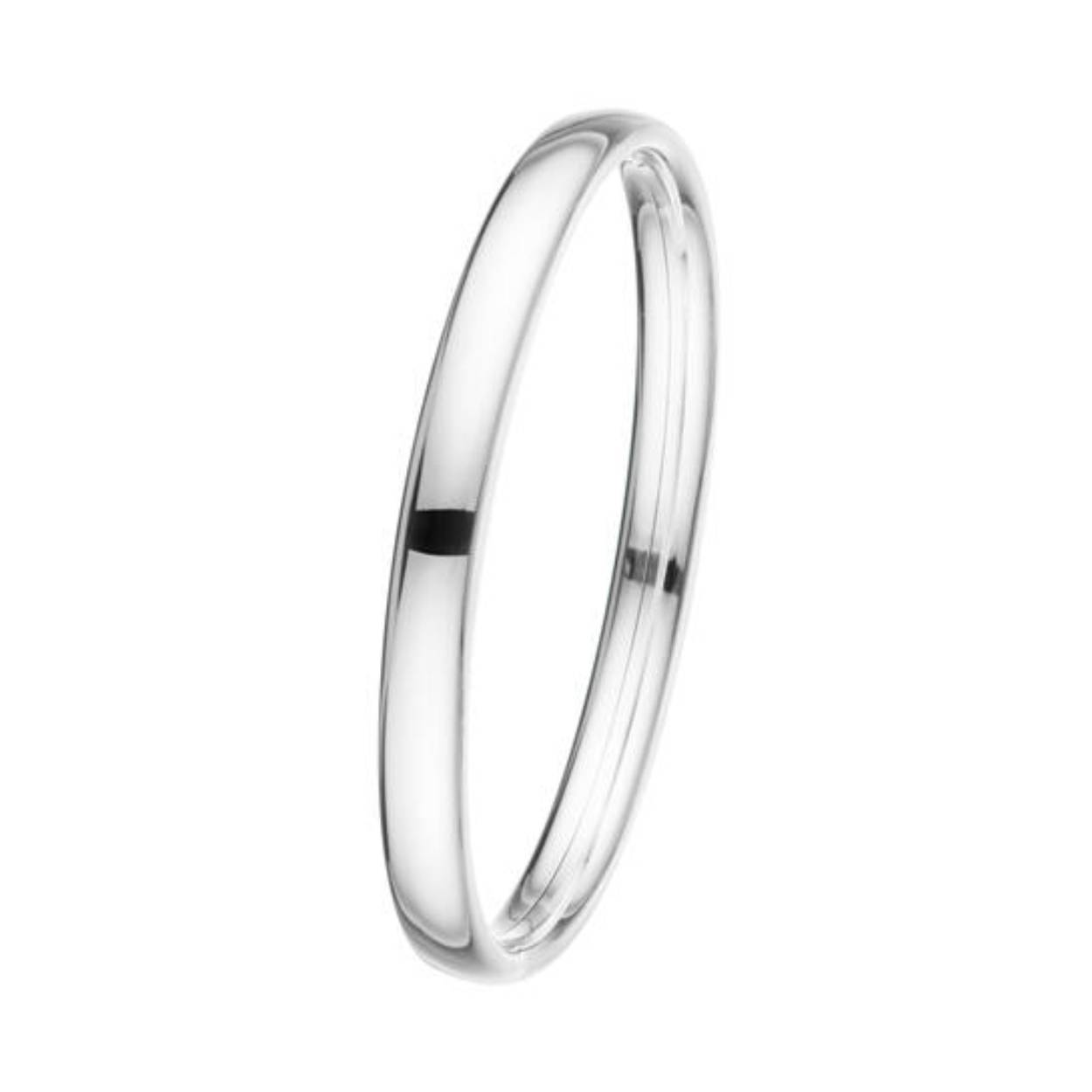 Zilver Bangle Dopsluiting, Ovaal 8x6 mm