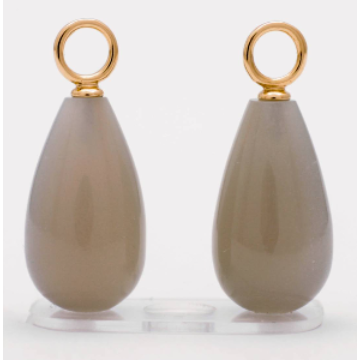 aanhangers maansteen met rozé gouden oog 18x10mm