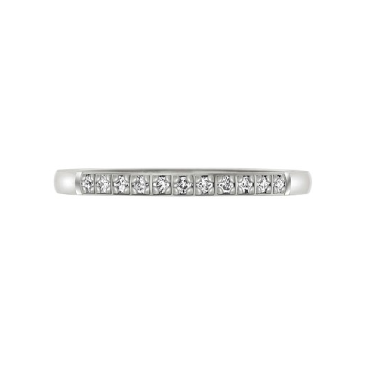 Witgouden Ring 9x 0x0.01ct briljant