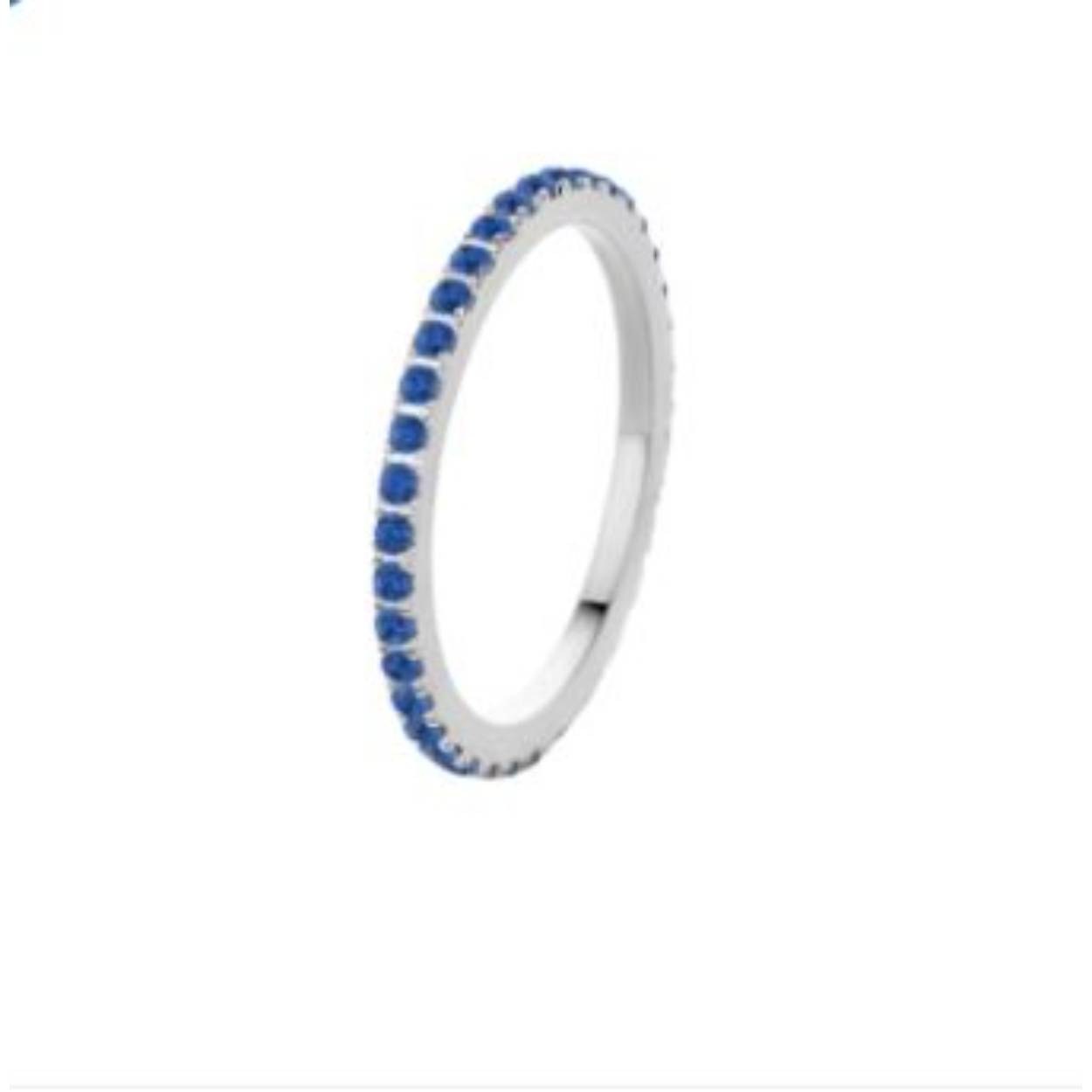 Melano friends sade cz ring - zilverkleurig + blauw- dames - maat 54