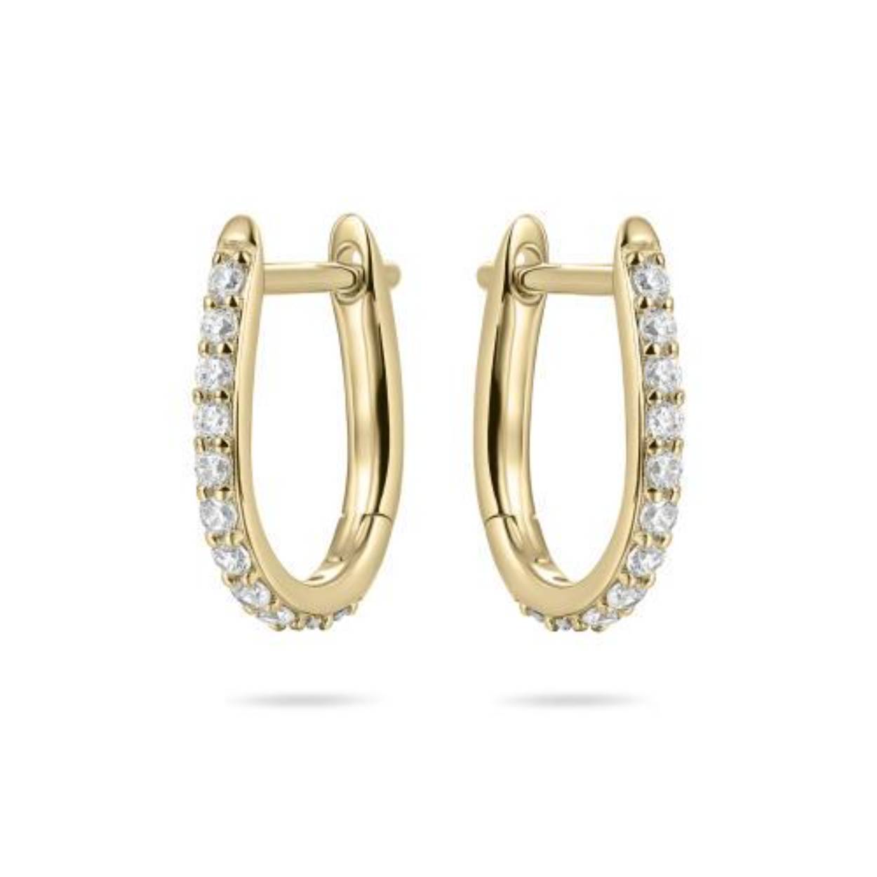 Creolen zirconia's | half rond | goldplated 