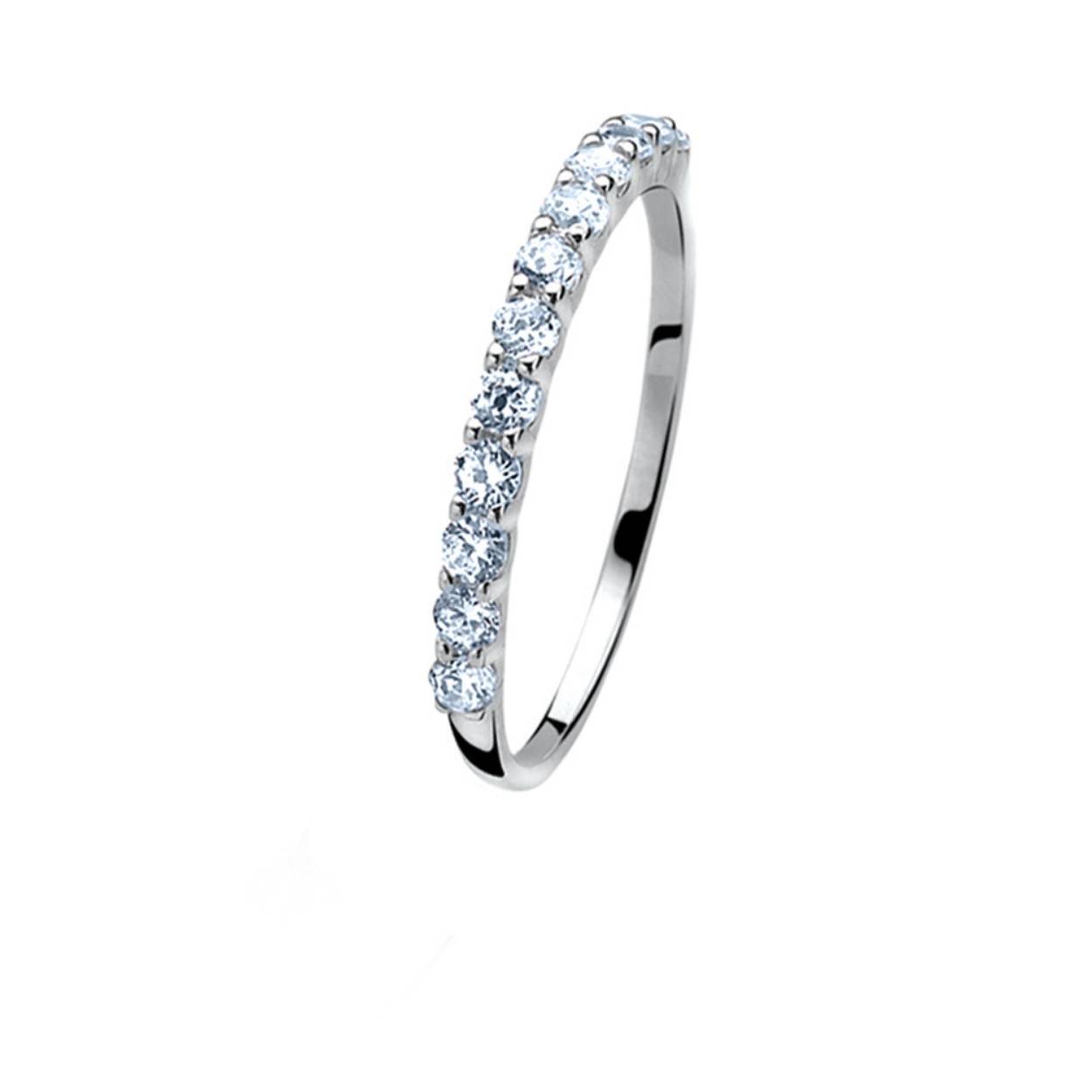 Zinzi zilveren stapelring licht blauw zirkonia ZIR827B