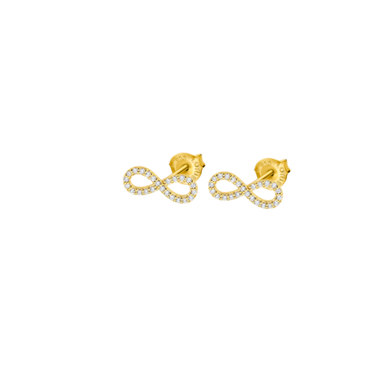 Zilveren infinity oorbellen plaqué