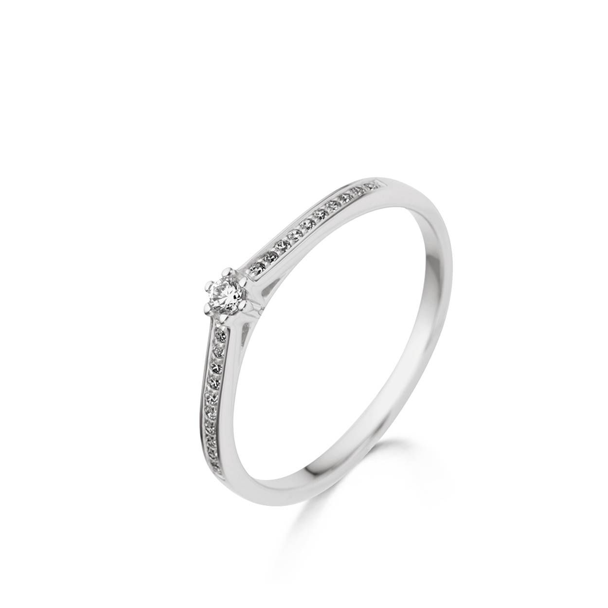 Wit gouden ring met diamant