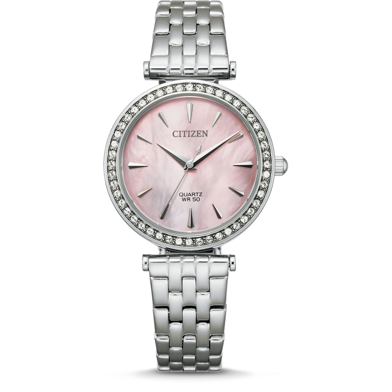 Dit quartz horloge van het merk Citizen is een prachtig horloge. Het horloge heeft een kast gemaakt van staal en een zilverkleurige band gemaakt van staal.