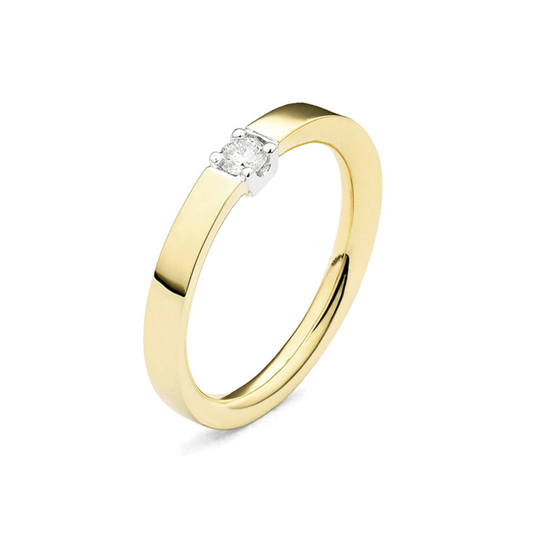 Facet My Style Diamonds Bi-color ring R1195005PBA14 met 0.10crt HISI briljant geslepen diamant.