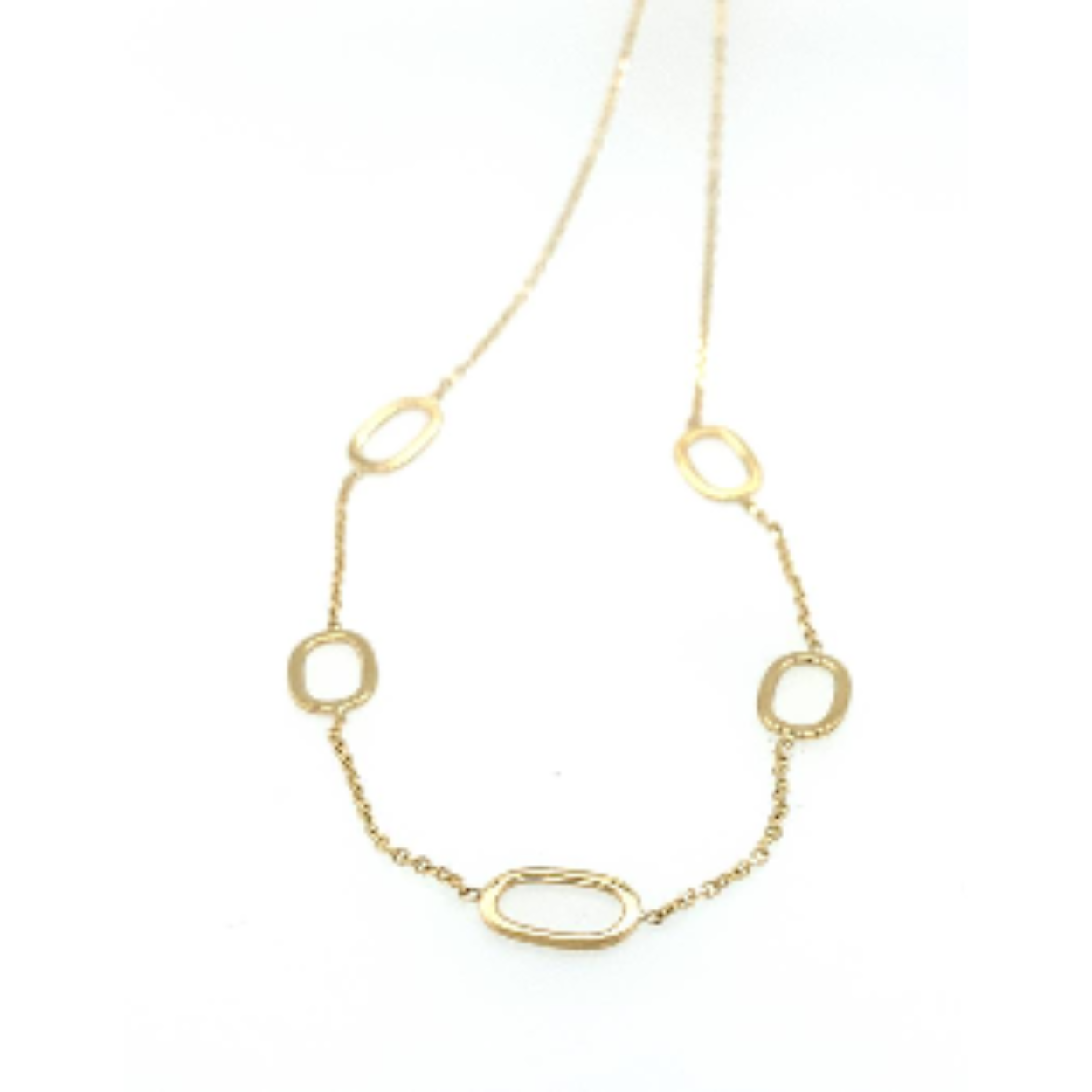 1463C geel geelgouden collier met ovale tussenschakels