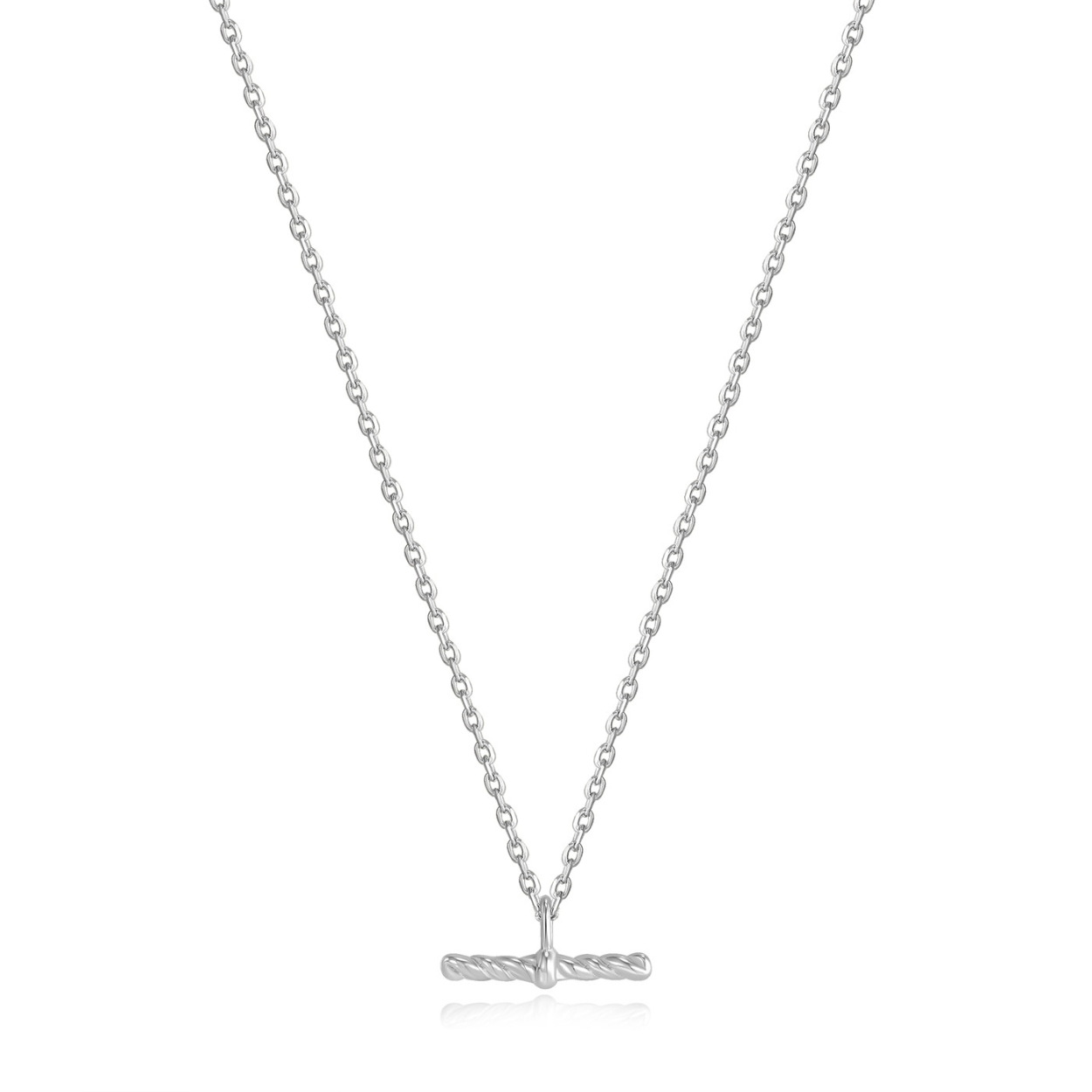 Zilveren collier van Ania Haie met klein hangertje.