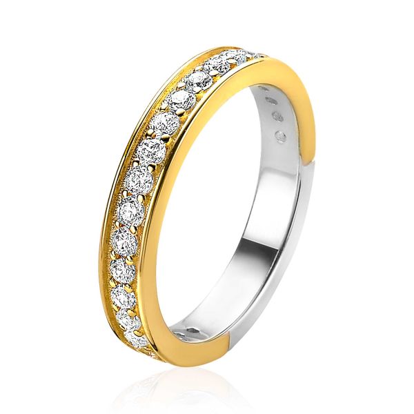 ZINZI zilveren ring geel verguld wit, ook in andere maten verkrijgbaar.
