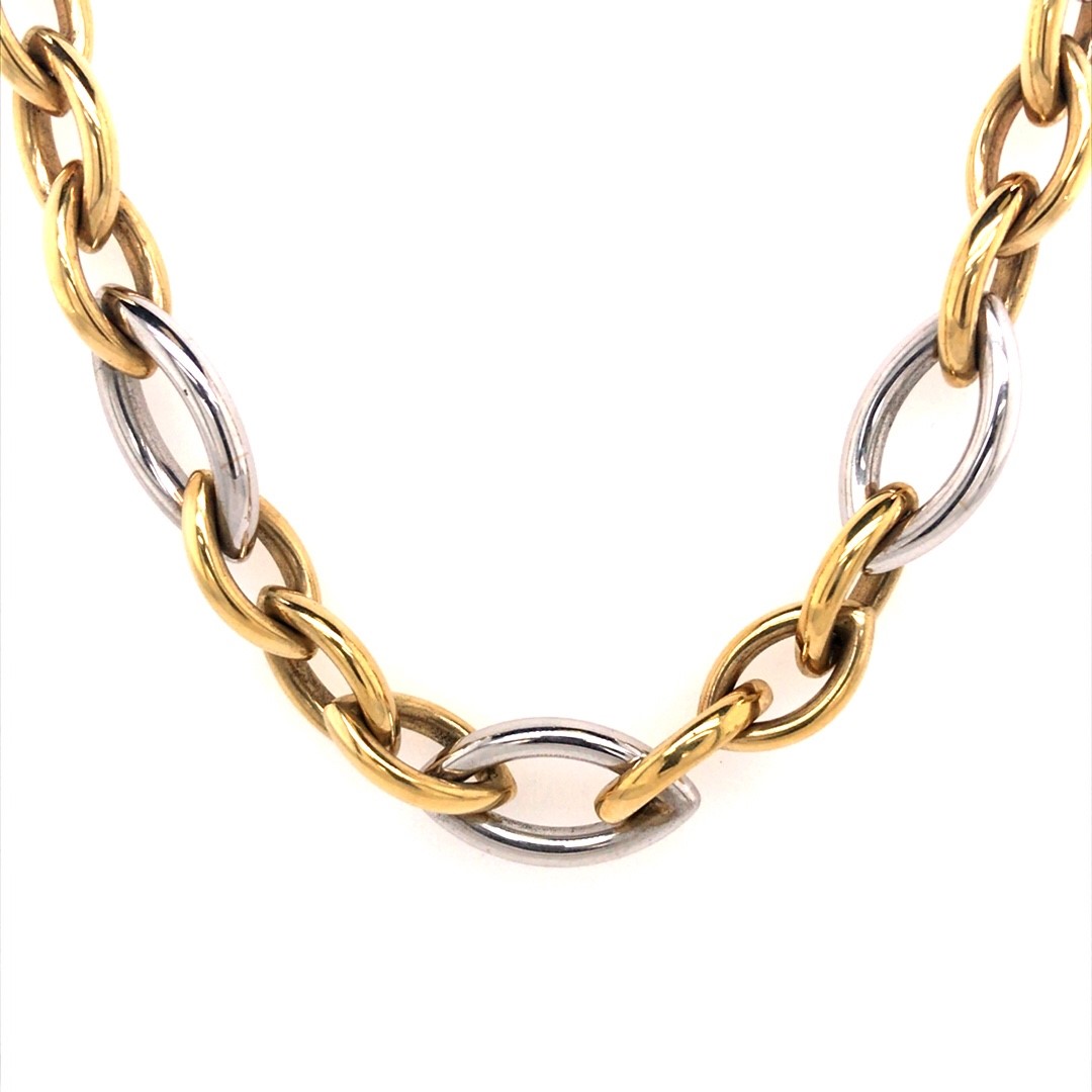 14krt wit/geelgouden collier
