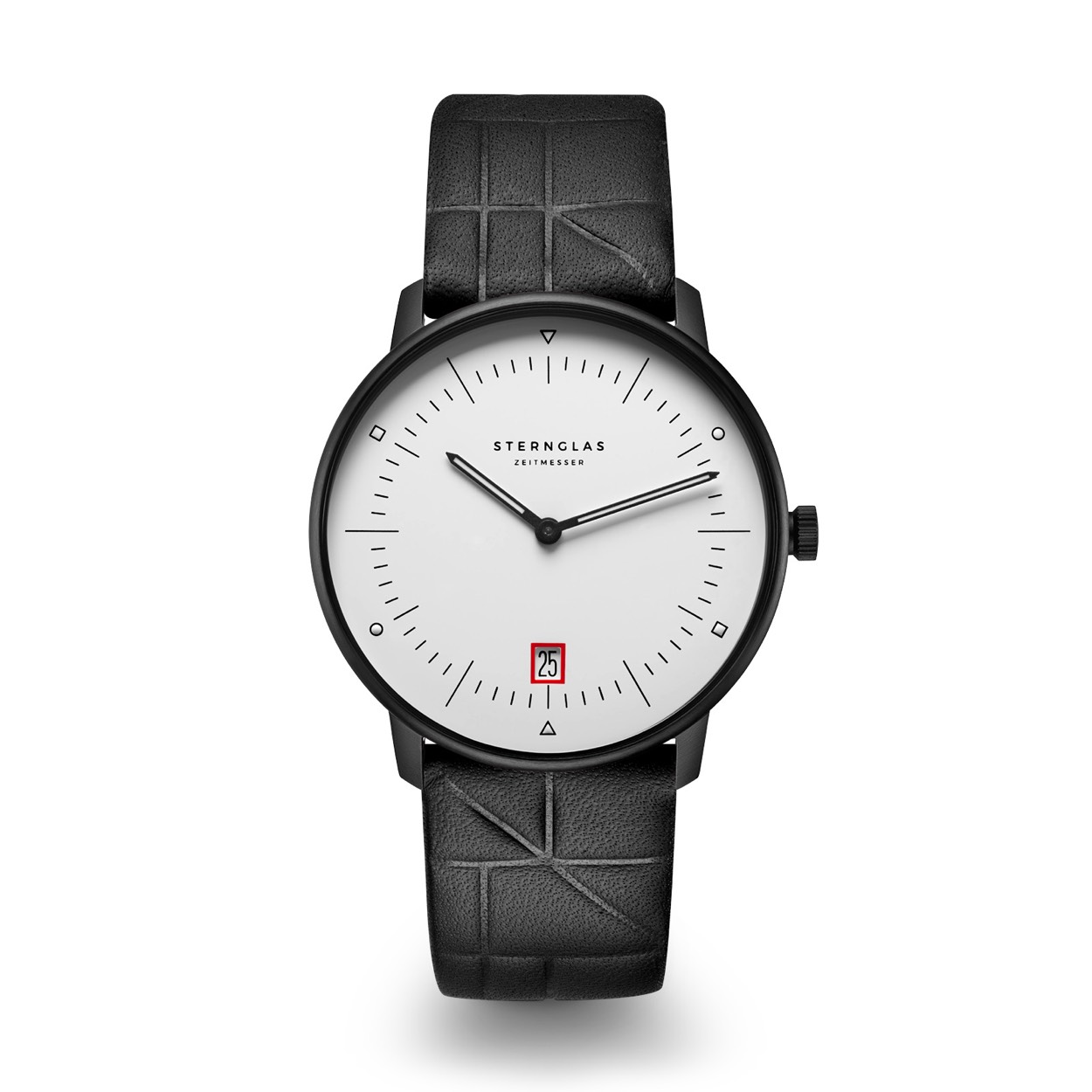 STERNGLAS Naos 95.01230-0220


- Behuizing gemaakt van staal, in de kleur zwart
- Horlogeband gemaakt van leer, in de kleur zwart, met gesp
- Quartz uurwerk, werkt op batterijen
- Datum weergave
- Voorzien van saffierglas, zeer hard en vrijwel krasvrij
- 5 ATM waterdicht, geschikt om mee te douchen.
- Breedte van de behuizing is 38 mm
- Dikte van de behuizing is 6 mm
