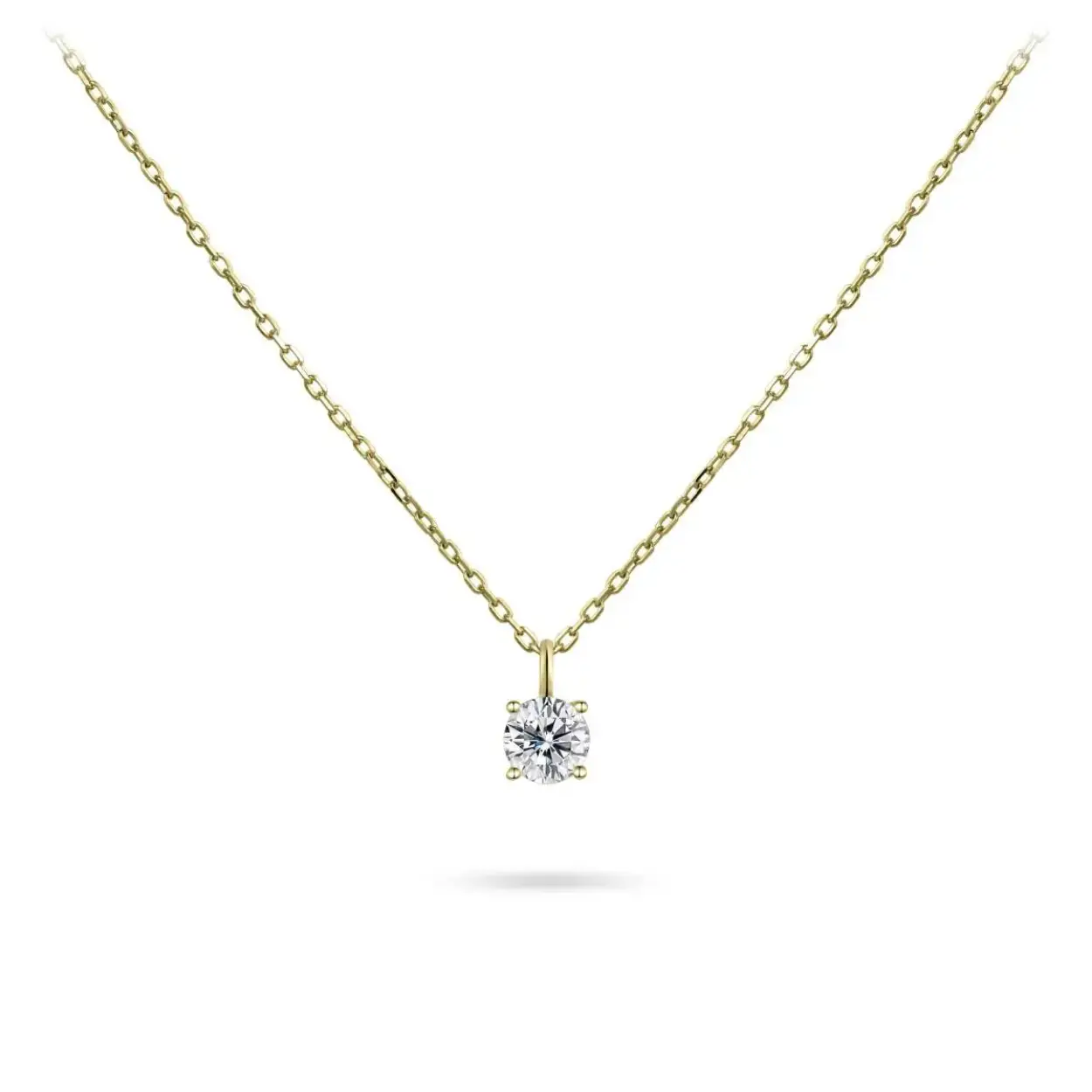 Gouden collier met solitair zirkonia 