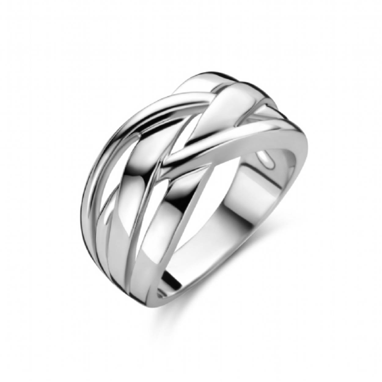 Zilveren Rosa di Luca ring met zirkonia