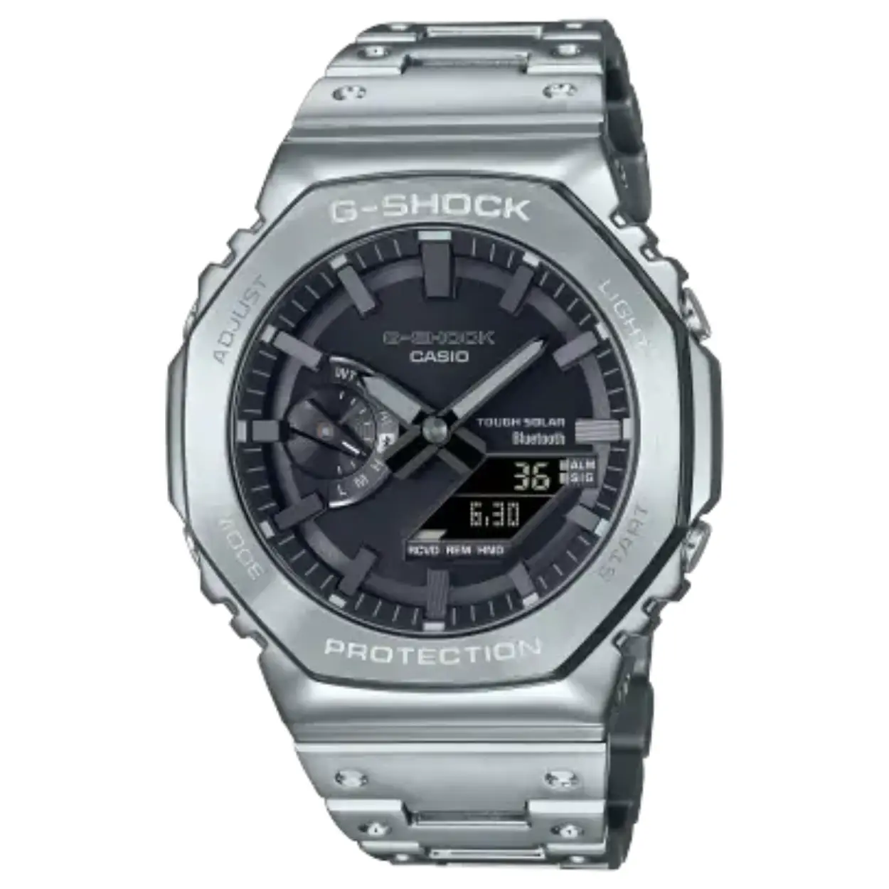 Bluetooth® Smart
Het horloge is met een energiebesparende Bluetooth®-technologie uitgerust, die met een druk op de knop energiezuinige gegevensuitwisseling biedt. Via Bluetooth® kan het horloge draadloos met de smartphone worden verbonden, waardoor diverse handige functies toegankelijk worden.