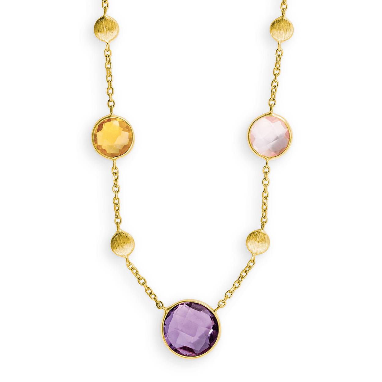 Collier GG kleursteen 45cm
