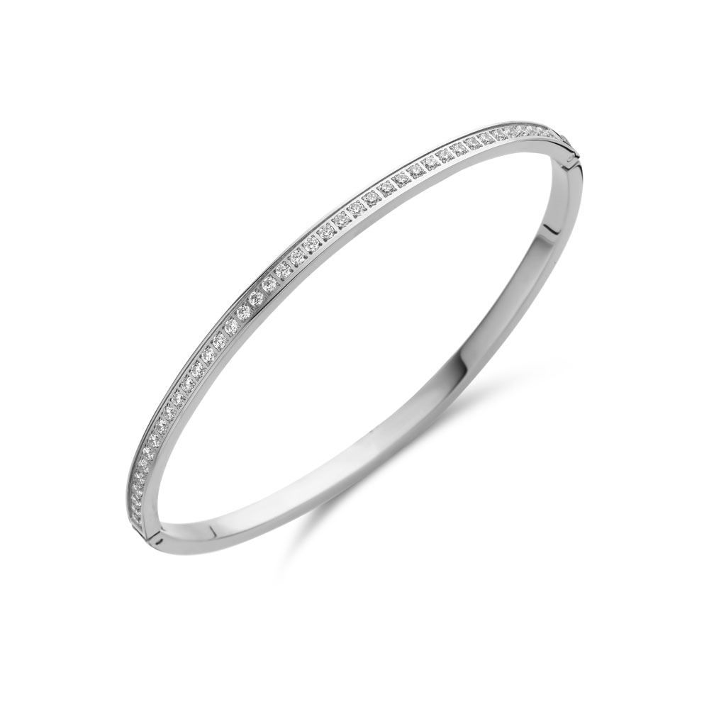 FR Hinged cz SS - armband - maat L