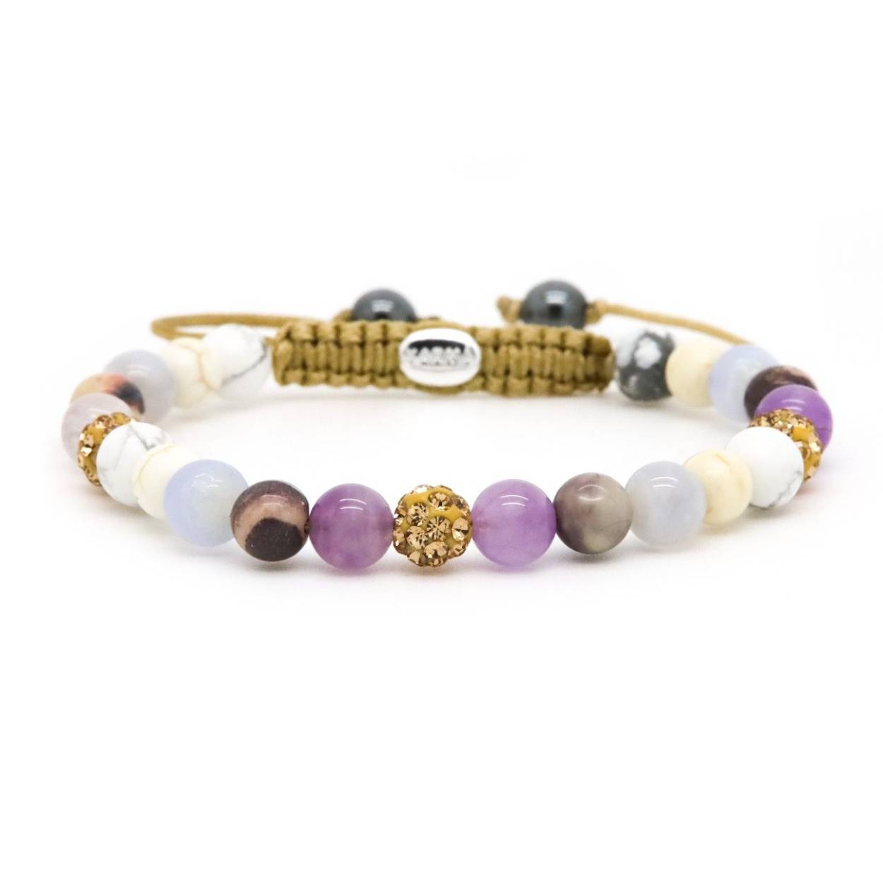 Karma armband, Spiral PLUM XS (gold crystal)