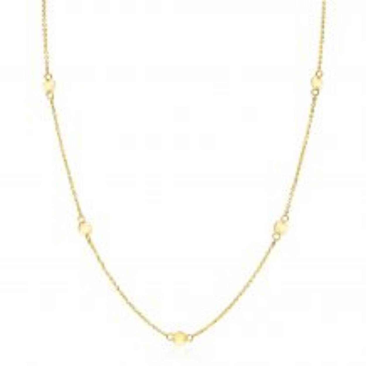 geelgouden collier met rondjes 43-45cm