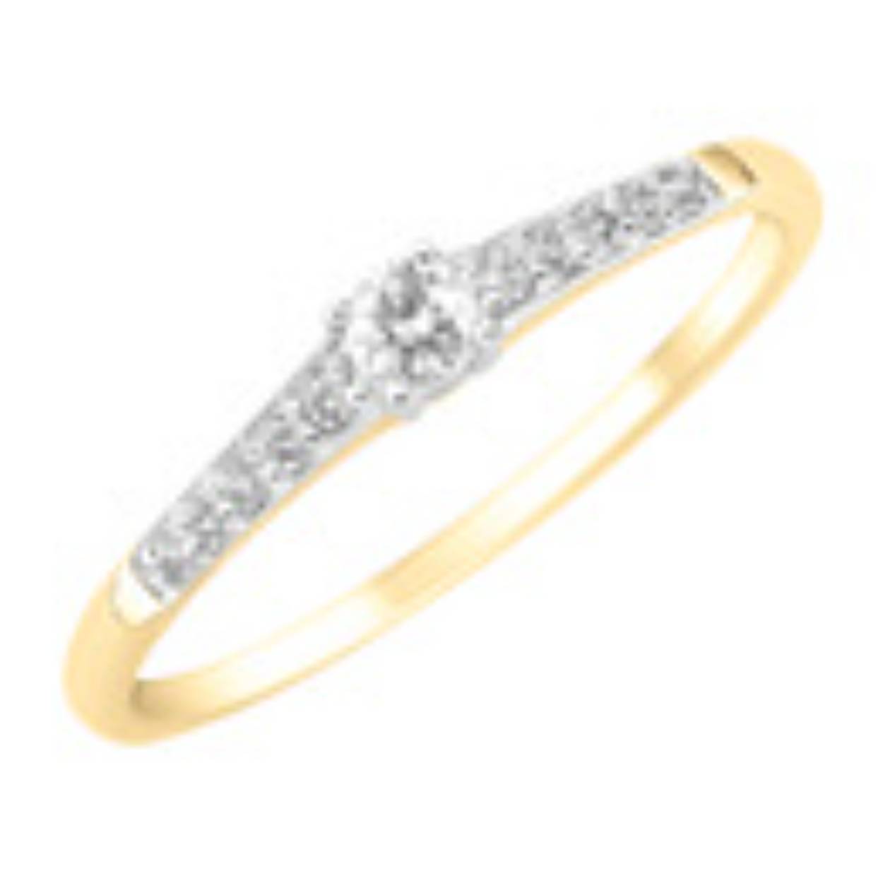 Ring in wigoud 18 kt met briljant 0.15ct