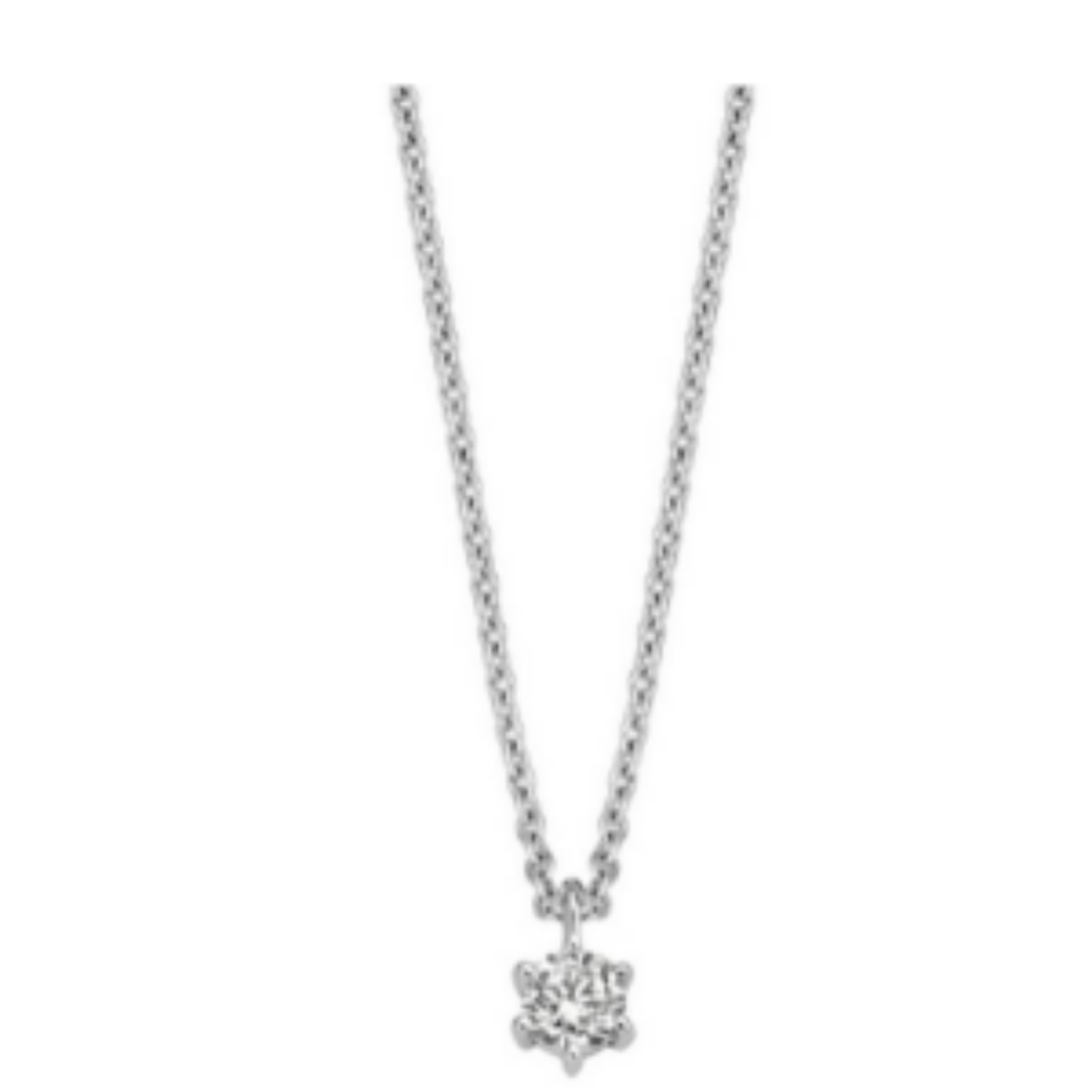 Moments zilveren, collier met hanger. Zirkonia in een zes poot chaton.
