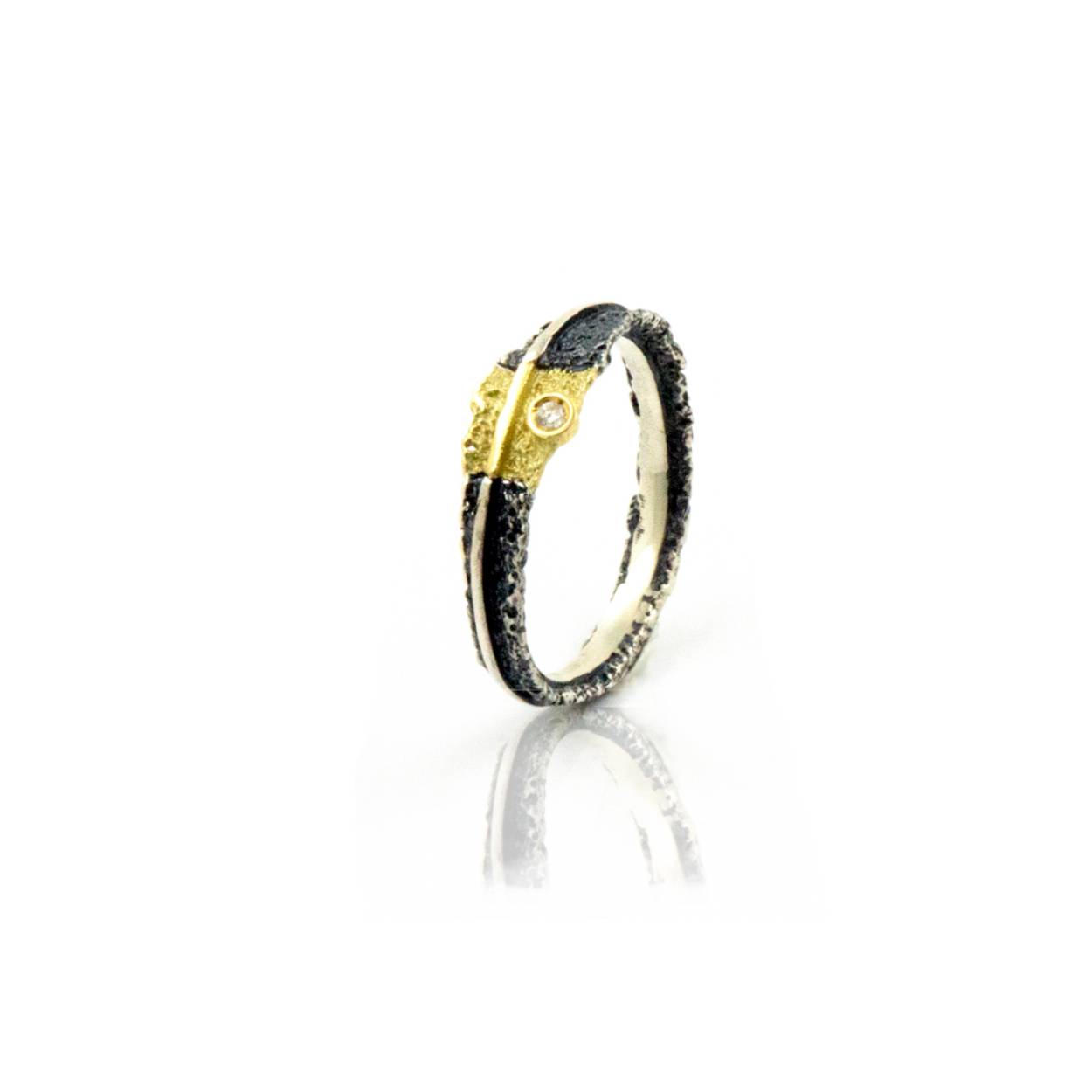osha little ring 0,015 crt. zilver met goud
