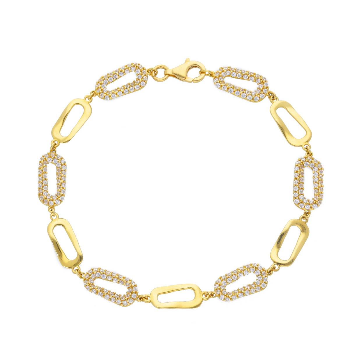 Armband geel goud 18kt met zirconium