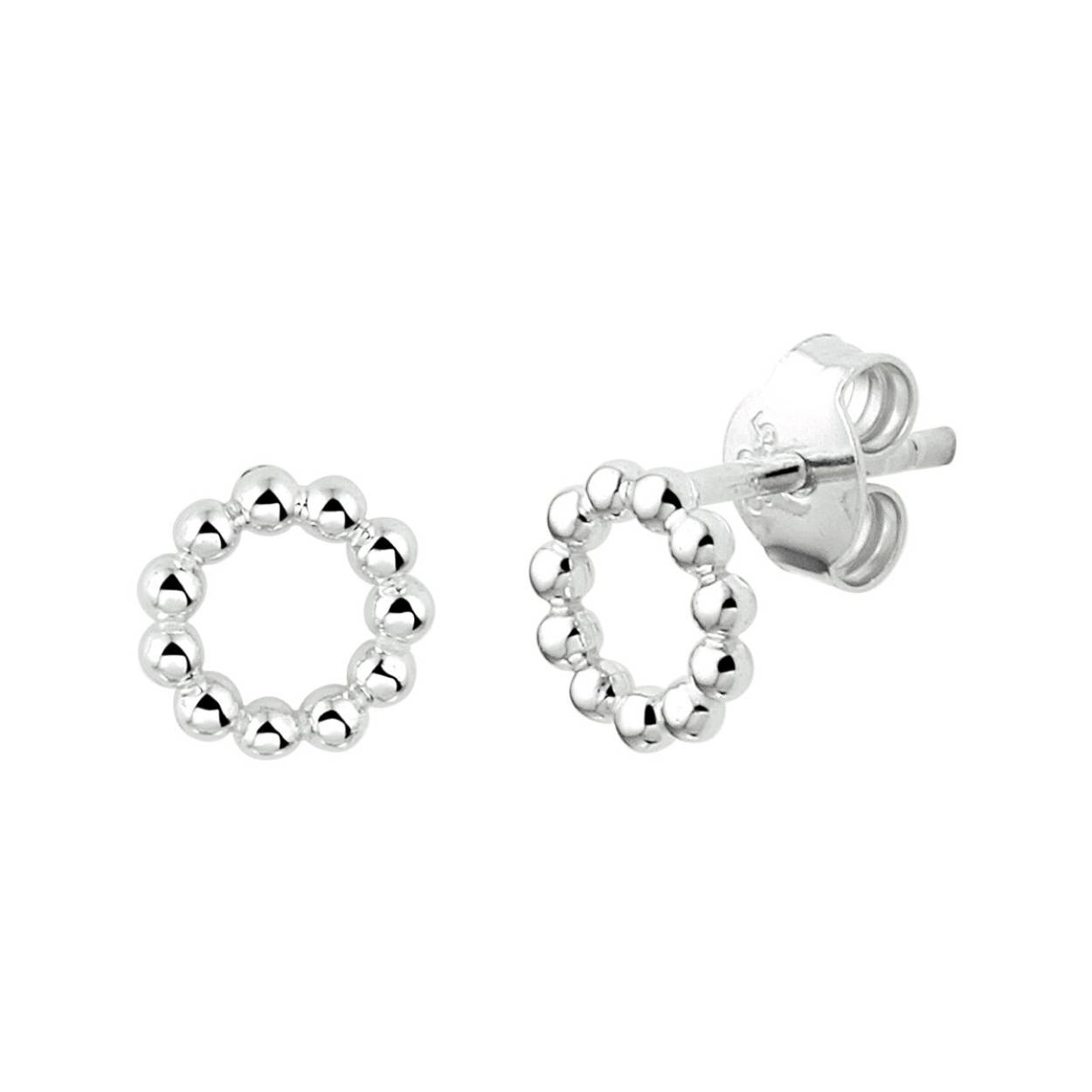 Gerhodineerd 925 zilveren oorknoppen uitgevoerd met bolletjes. De oorknoppen hebben een diameter van 7mm.
