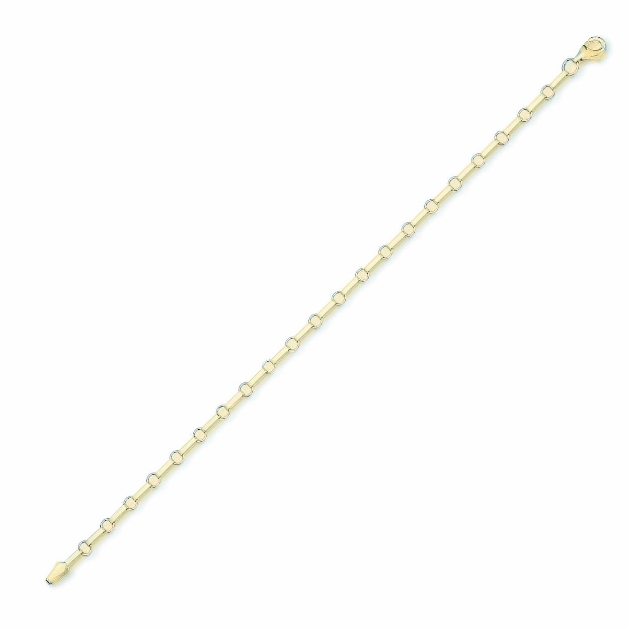Armband in geel goud met open en dichte schakels