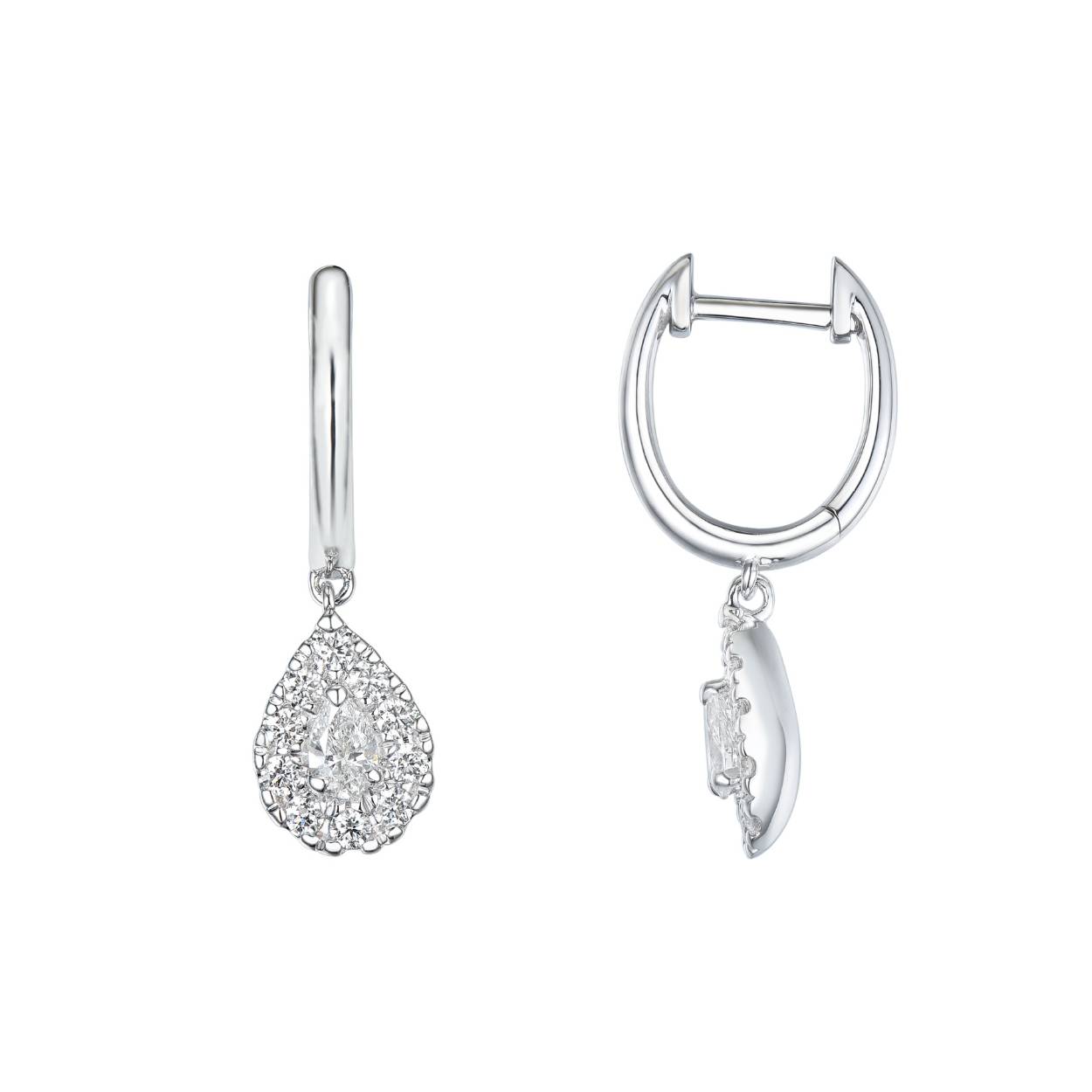 Oorringen goud 18kt met diamanten