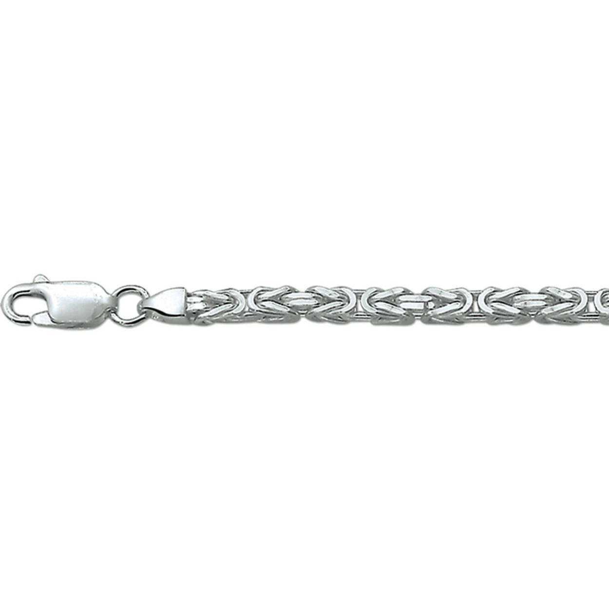 Gerhodineerd 925 zilveren lengte artikel met konings schakel. De schakelbreedte is 3.0mm.