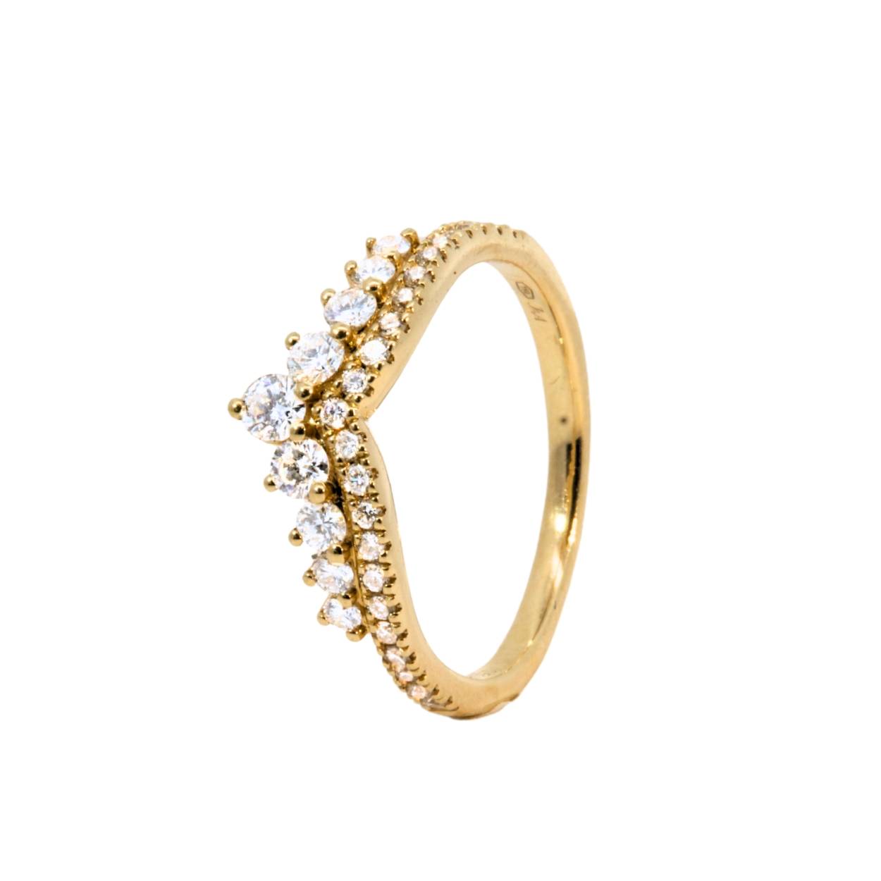Geelgouden ring met diamant