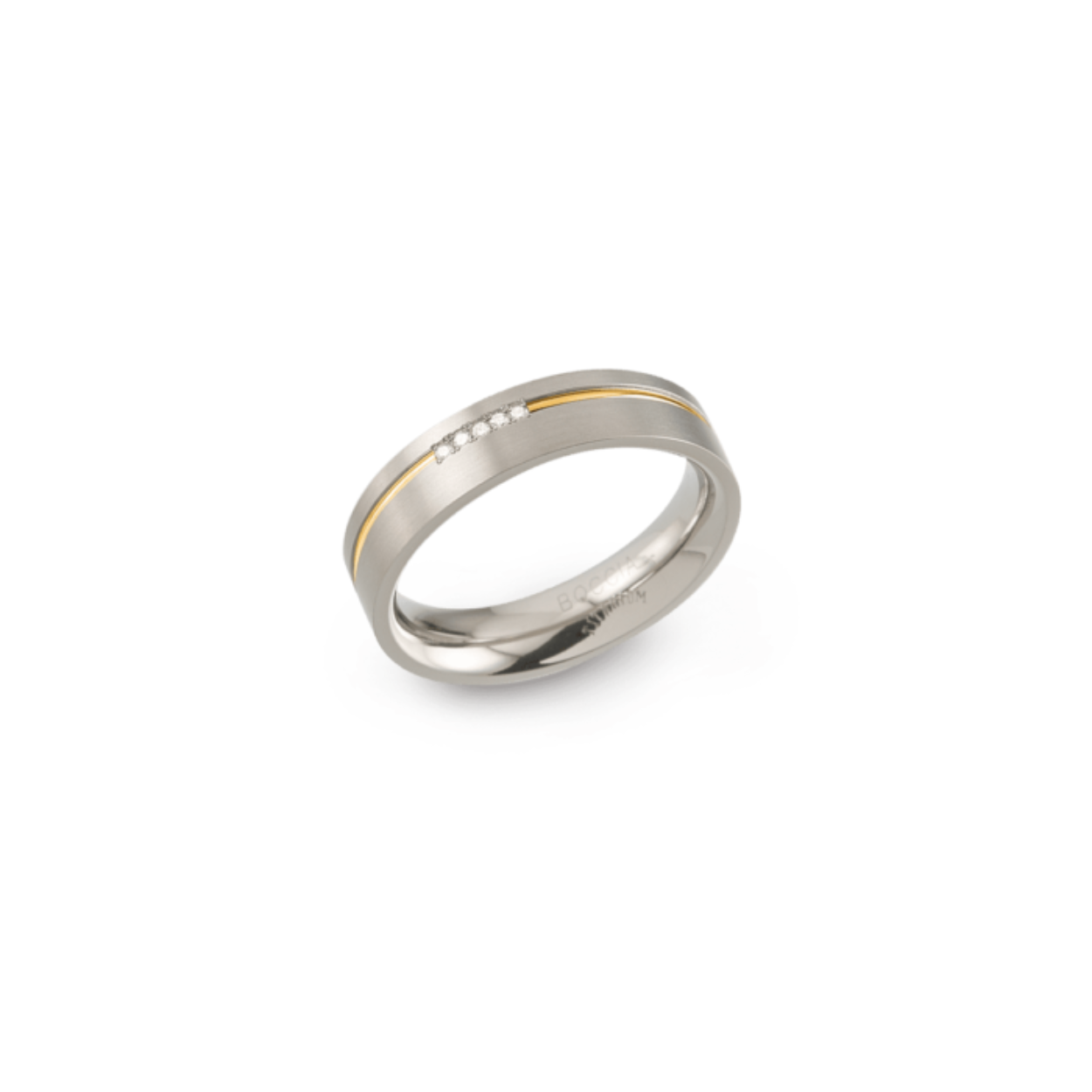 Dit is een ring van het merk Boccia Titanium