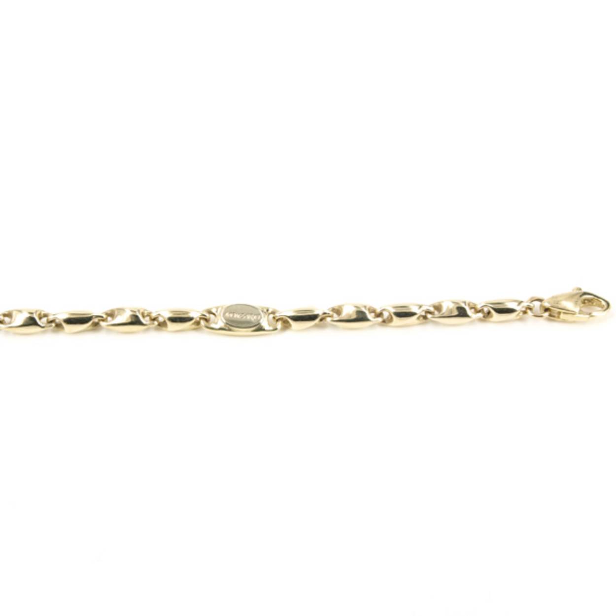 14 krt.geel gouden fantasie ketting/collier. 45cm  van het merk Monzario.