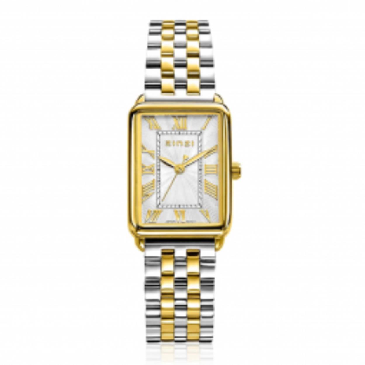 zinzi horloge witte wijzerplaat bicolor