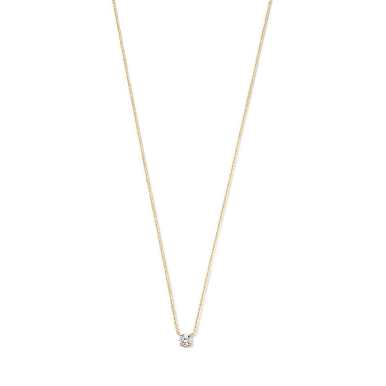 diamant collier 1-0.15H/SI geelgoud