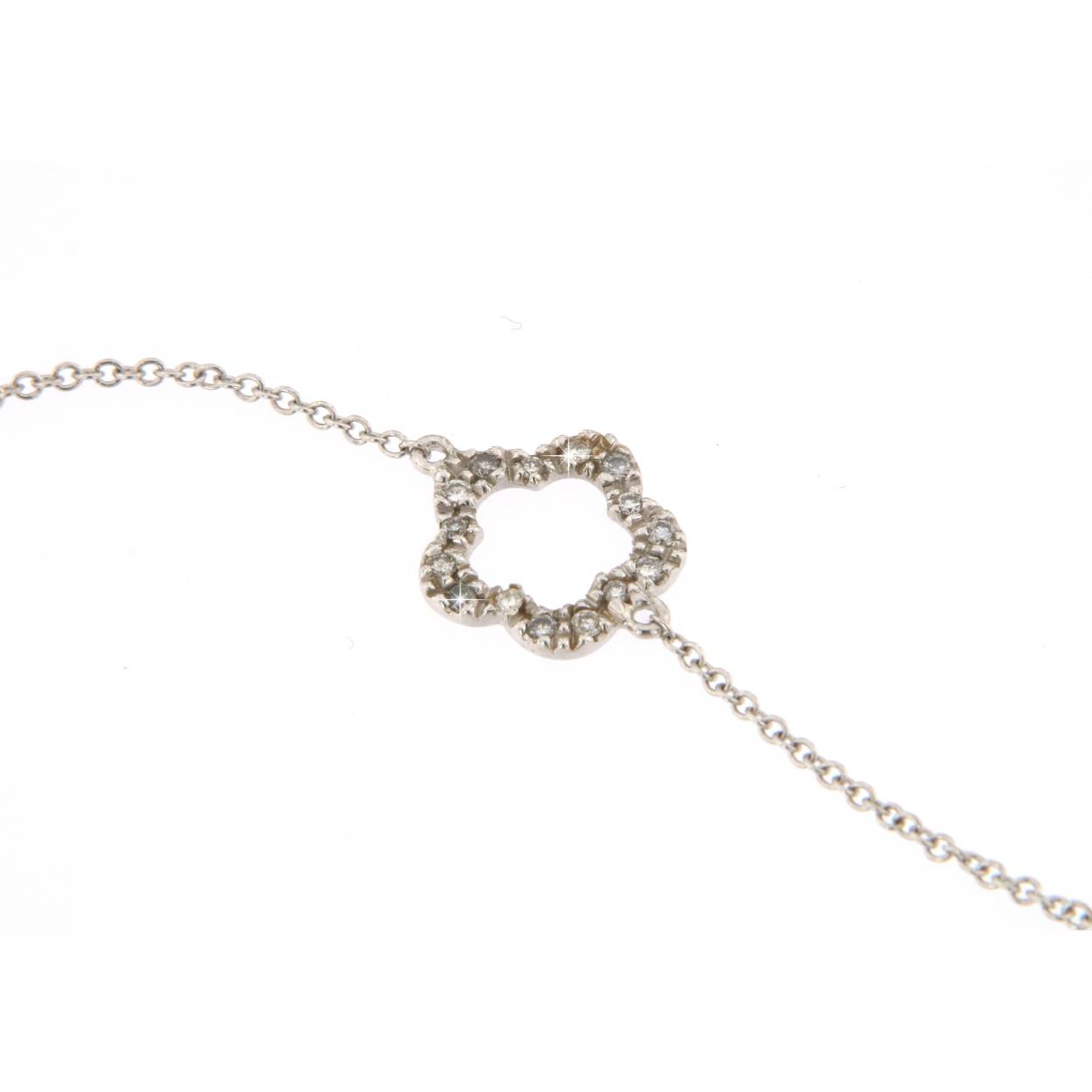 armband in 18kt wit goud met diamant 0.05ct