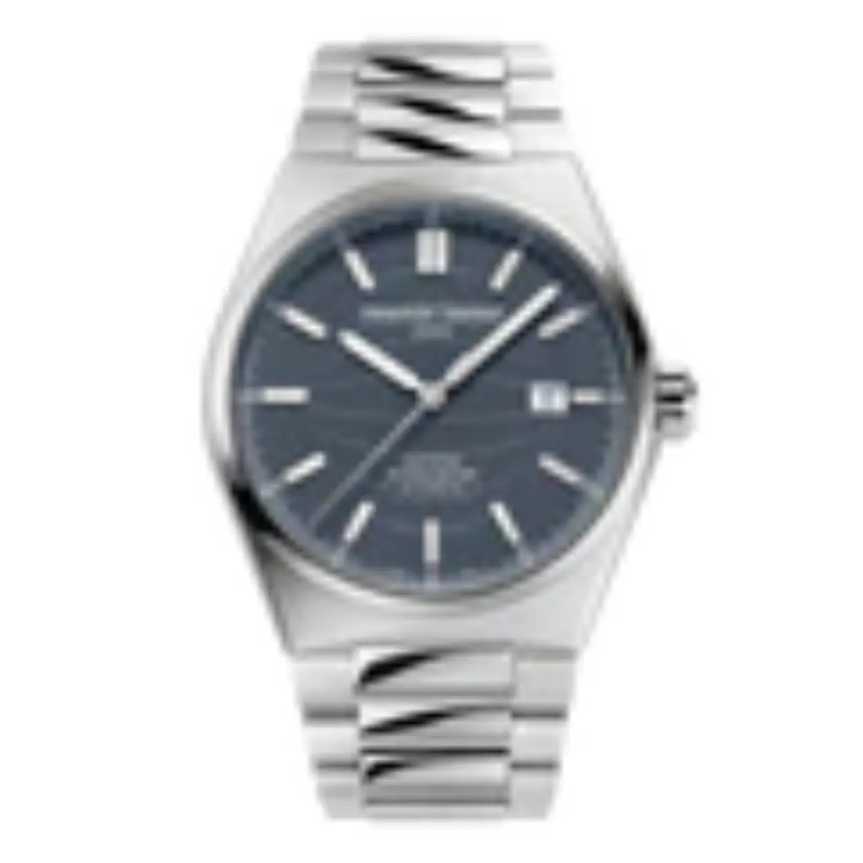 Frederique Constant New Highlife automatic, ss case, blue dial with applied silver indexes and luminous bracelet, including one extra rubber strap.(ch)