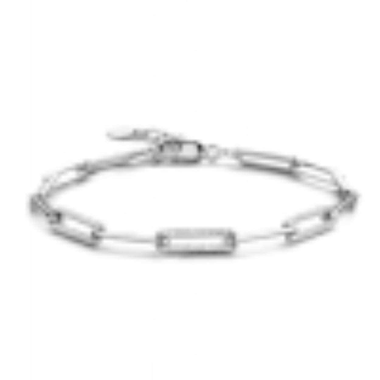 zilveren armband paperclip zirkonia