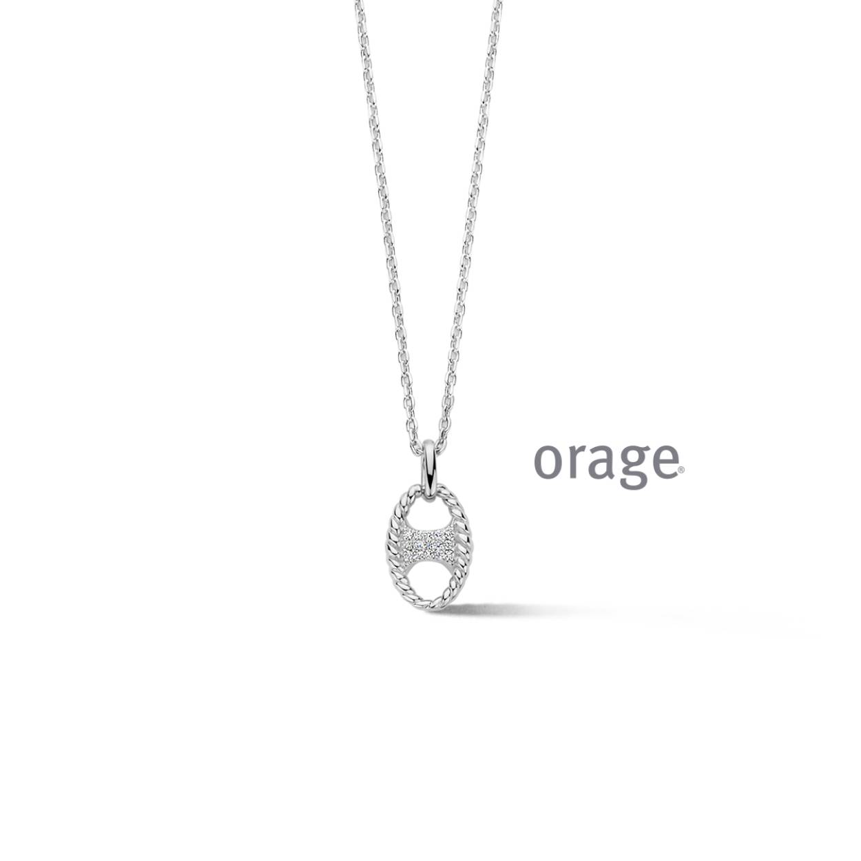 Vergulde ketting met hanger bezet met zirkoon
BA014