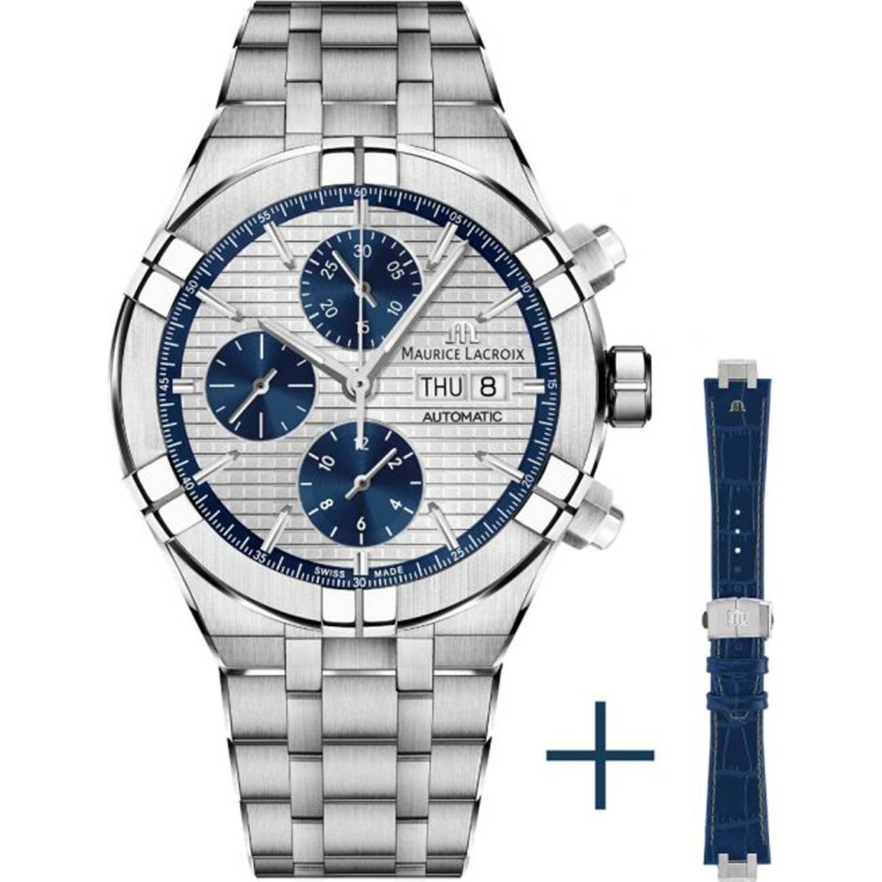 Dit Maurice Lacroix horloge heeft een Roestvrijstaal kast met een diameter van 44 mm en is voorzien van een leren band. In de kast bevindt zich een Sellita kwaliteitsuurwerk en is afgewerkt met Saffierglas.

Het horloge is 20ATM. Dit betekent dat het horloge geschikt is voor diepzeeduiken. 