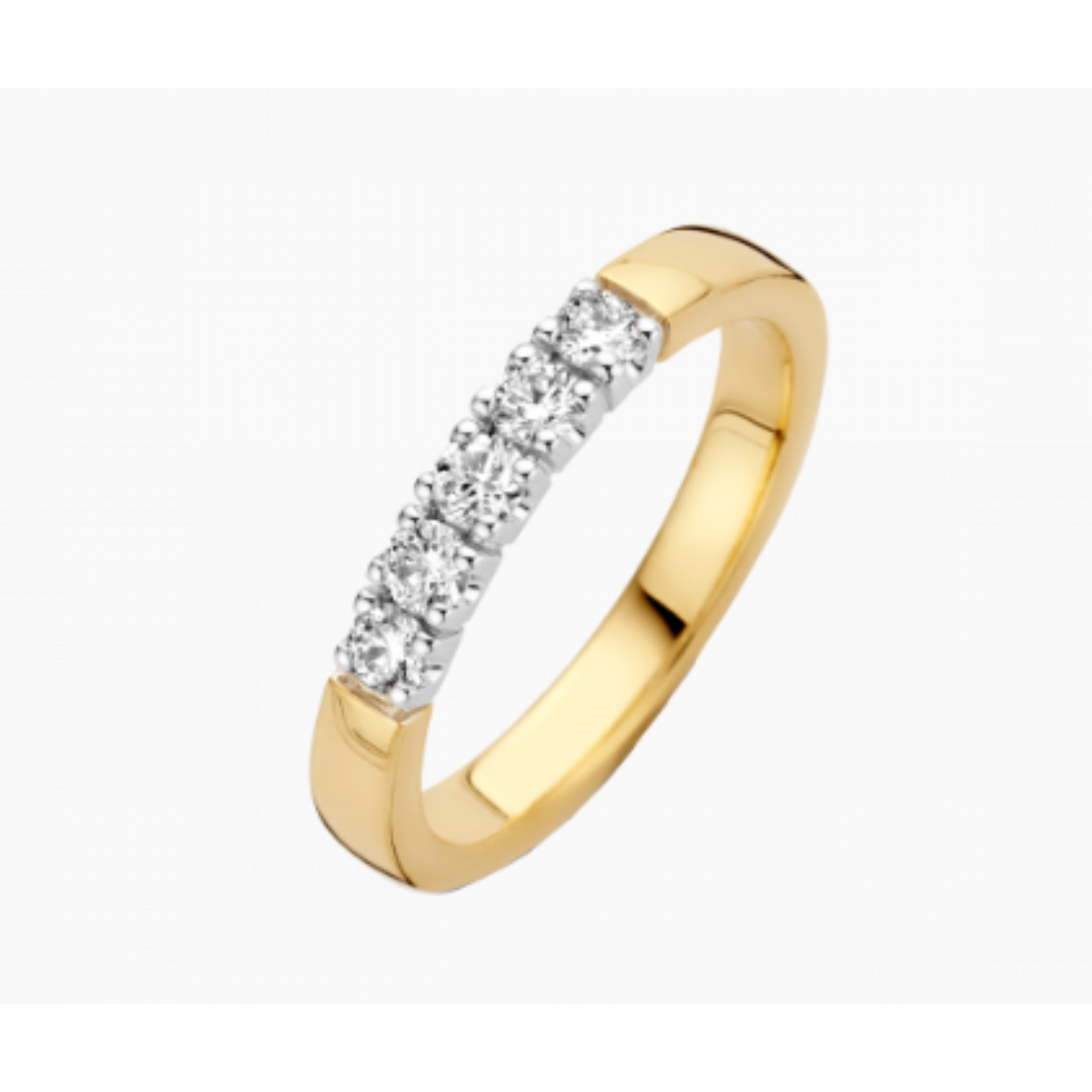 Briljant ring man made briljant goud Memoria 5x 0.06ct H/Si
