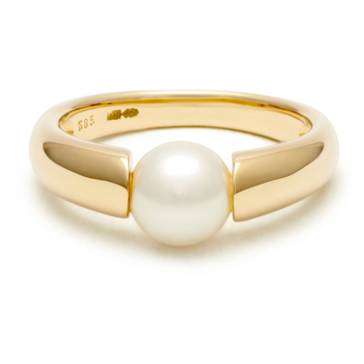 14K gouden parelring 8mm