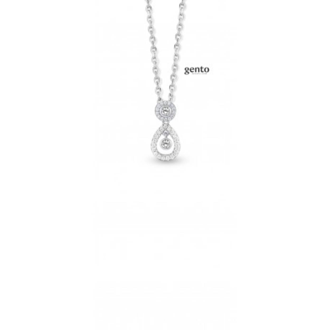 Zilveren hanger met zirconium gento jewels
