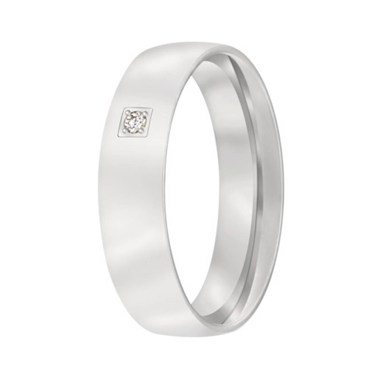 Zilver Aller Spanninga Ring Model Z40DR55 1x 0,015crt P1 Diamant